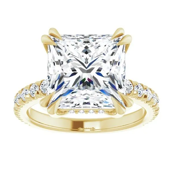 Double Claw-Prong Accented Engagement Ring Image 3 JF Jones Jewelers Rochester, NY