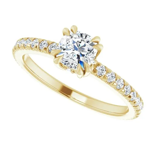 Double Claw-Prong Accented Engagement Ring Image 5 The Jewelry Source El Segundo, CA