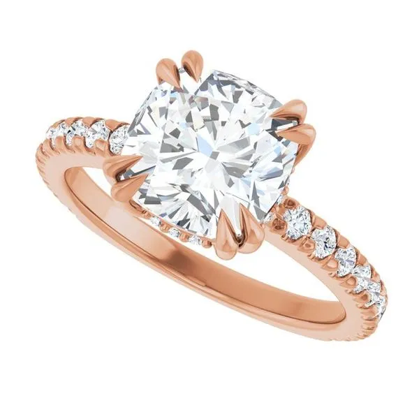 Double Claw-Prong Accented Engagement Ring Image 5 Clater Jewelers Louisville, KY