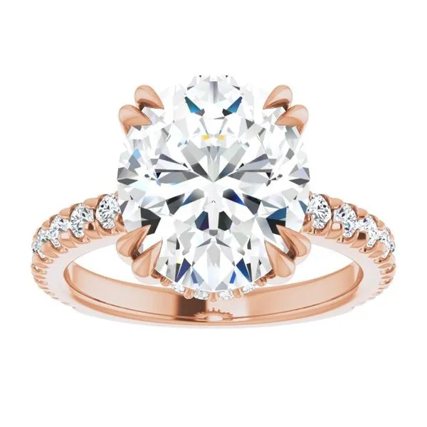 Double Claw-Prong Accented Engagement Ring Image 3 Don's Jewelry & Design Washington, IA