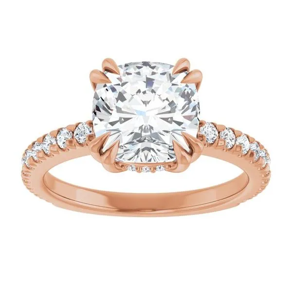 Double Claw-Prong Accented Engagement Ring Image 3 Clater Jewelers Louisville, KY