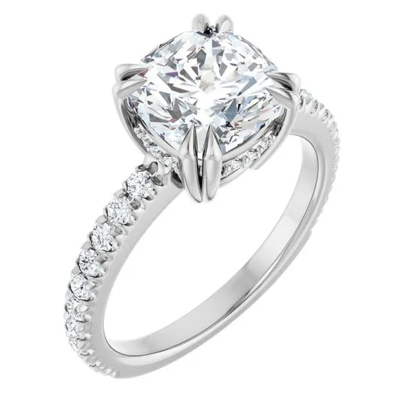 Double Claw-Prong Accented Engagement Ring Natale Jewelers Sewell, NJ