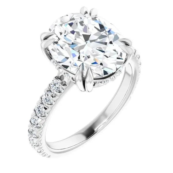 Double Claw-Prong Accented Engagement Ring Don's Jewelry & Design Washington, IA