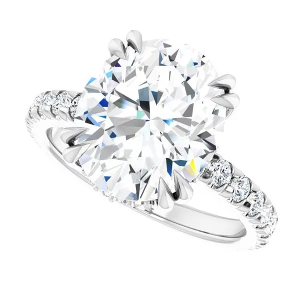 Double Claw-Prong Accented Engagement Ring Image 5 The Jewelry Source El Segundo, CA