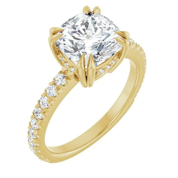 Double Claw-Prong Accented Engagement Ring Stuart Benjamin & Co. Jewelry Designs San Diego, CA