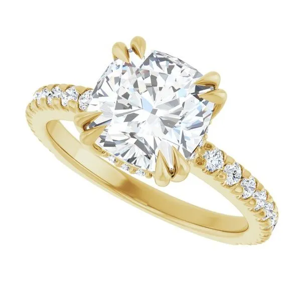 Double Claw-Prong Accented Engagement Ring Image 5 House of Silva Wooster, OH