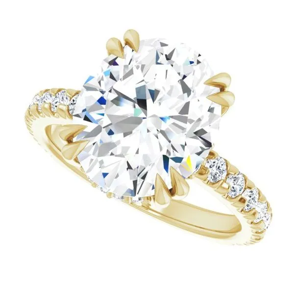 Double Claw-Prong Accented Engagement Ring Image 5 Hudson Valley Goldsmith New Paltz, NY