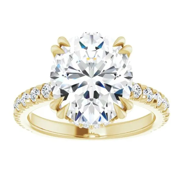 Double Claw-Prong Accented Engagement Ring Image 3 Clater Jewelers Louisville, KY