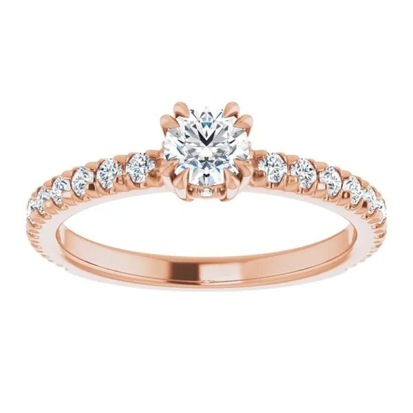 Double Claw-Prong Accented Engagement Ring Image 3 Don's Jewelry & Design Washington, IA