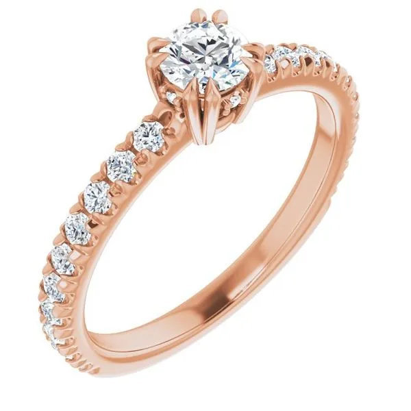 Double Claw-Prong Accented Engagement Ring J. Thomas Jewelers Rochester Hills, MI