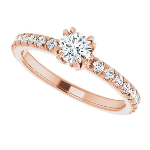 Double Claw-Prong Accented Engagement Ring Image 5 Mark Jewellers La Crosse, WI