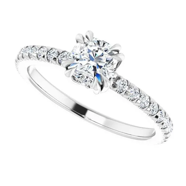 Double Claw-Prong Accented Engagement Ring Image 5 Futer Bros Jewelers York, PA