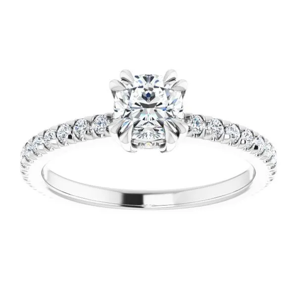 Double Claw-Prong Accented Engagement Ring Image 3 Arezzo Jewelers Elmwood Park, IL