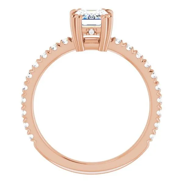 Double Claw-Prong Accented Engagement Ring Image 2 Natale Jewelers Sewell, NJ