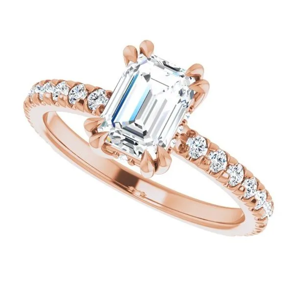 Double Claw-Prong Accented Engagement Ring Image 5 JF Jones Jewelers Rochester, NY