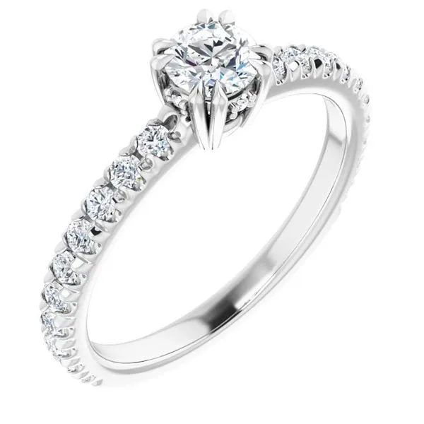 Double Claw-Prong Accented Engagement Ring JF Jones Jewelers Rochester, NY