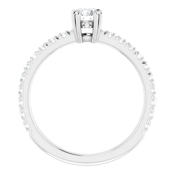 Double Claw-Prong Accented Engagement Ring Image 2 Austin's Fine Diamonds & Jewelry Lyndhurst, NJ
