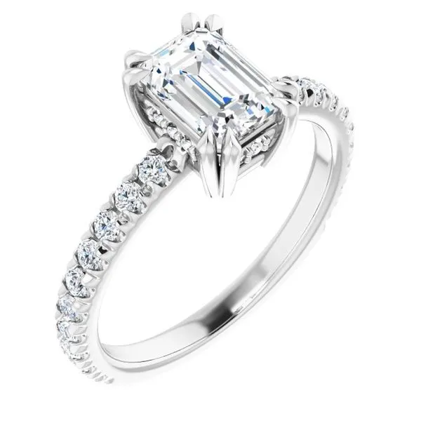Double Claw-Prong Accented Engagement Ring Clater Jewelers Louisville, KY