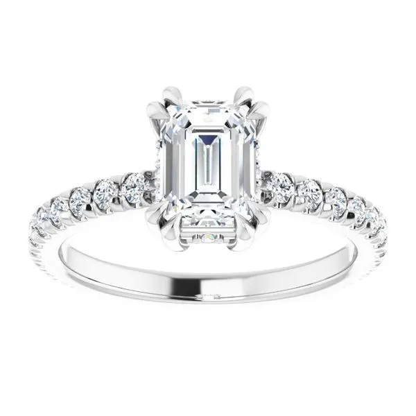 Double Claw-Prong Accented Engagement Ring Image 3 Natale Jewelers Sewell, NJ