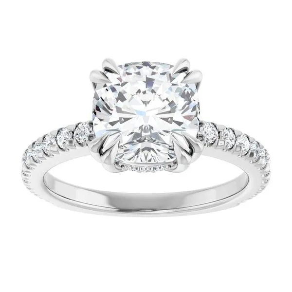 Double Claw-Prong Accented Engagement Ring Image 3 House of Silva Wooster, OH