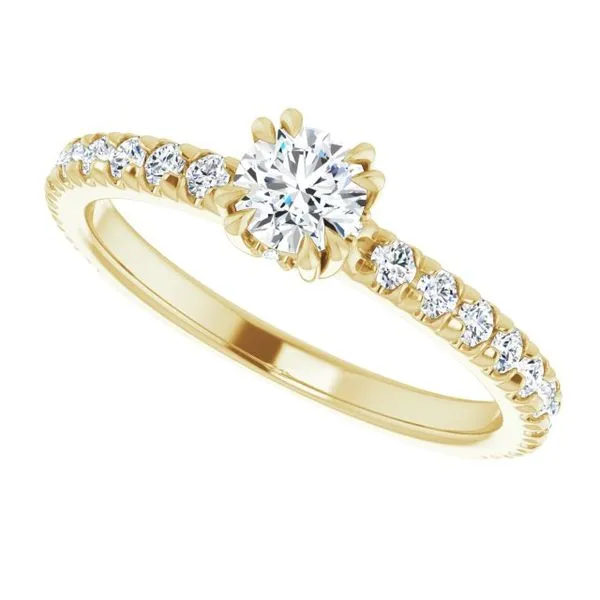 Double Claw-Prong Accented Engagement Ring Image 5 Futer Bros Jewelers York, PA
