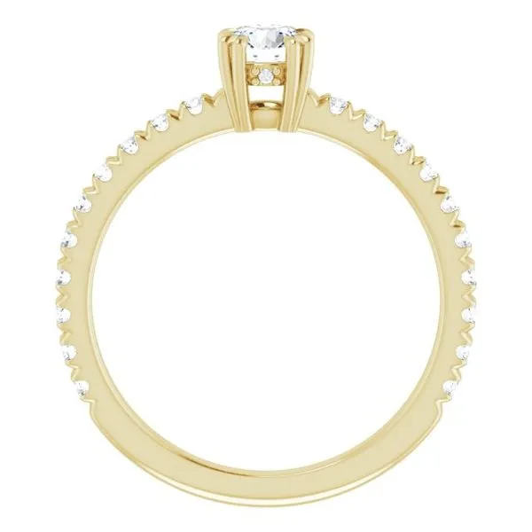 Double Claw-Prong Accented Engagement Ring Image 2 Don's Jewelry & Design Washington, IA