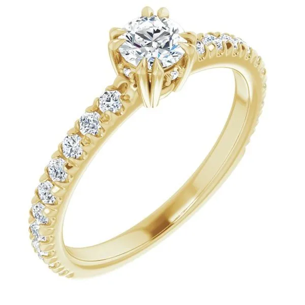 Double Claw-Prong Accented Engagement Ring Mark Jewellers La Crosse, WI