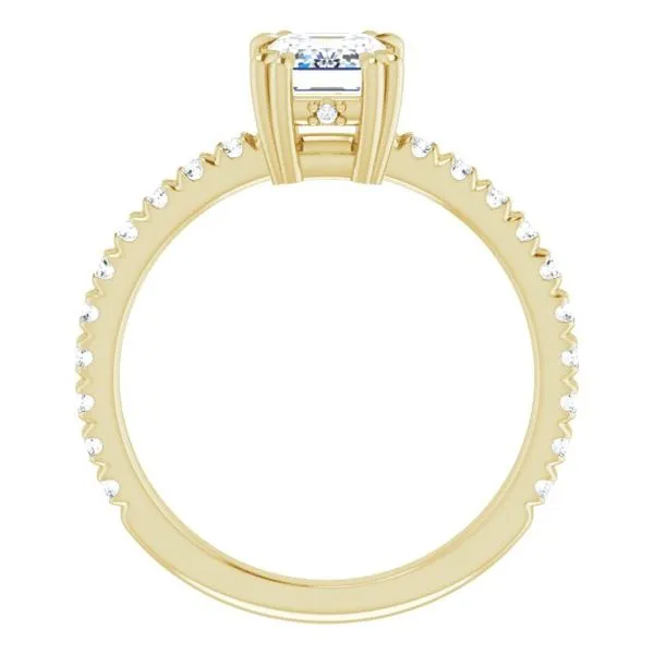 Double Claw-Prong Accented Engagement Ring Image 2 Jimmy Smith Jewelers Decatur, AL