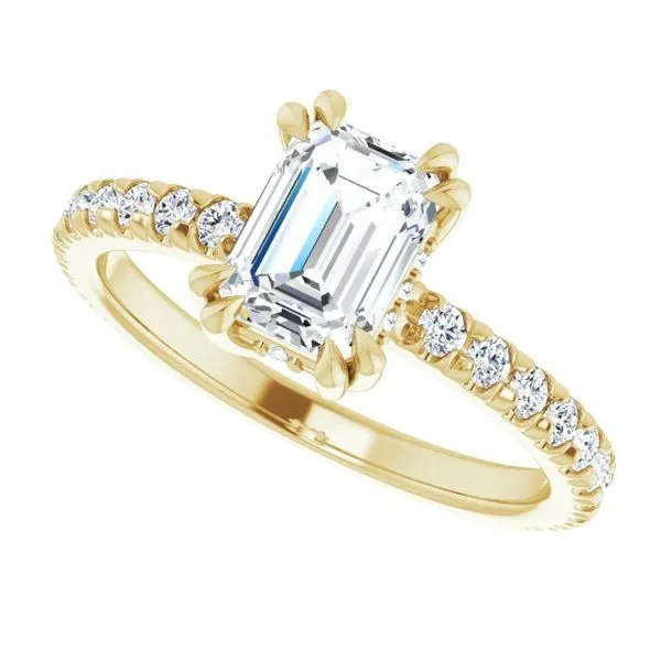 Double Claw-Prong Accented Engagement Ring Image 5 Don's Jewelry & Design Washington, IA