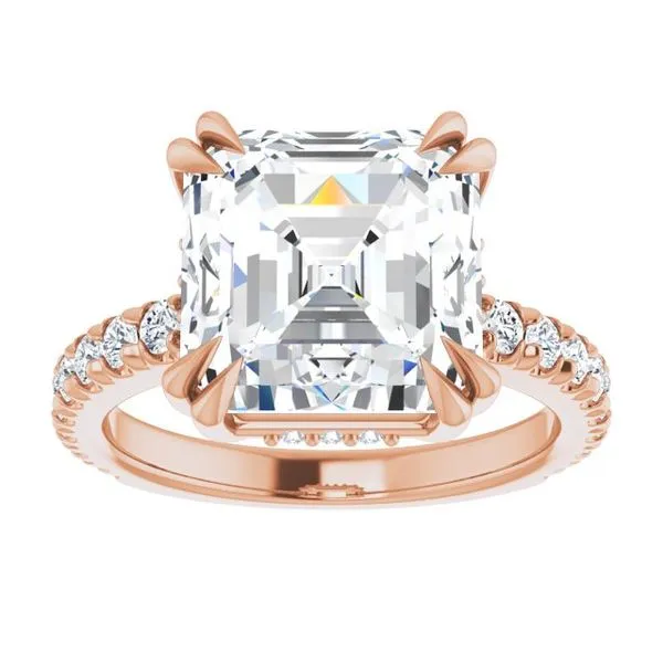 Double Claw-Prong Accented Engagement Ring Image 3 Northwood Jewelers Northwood, OH