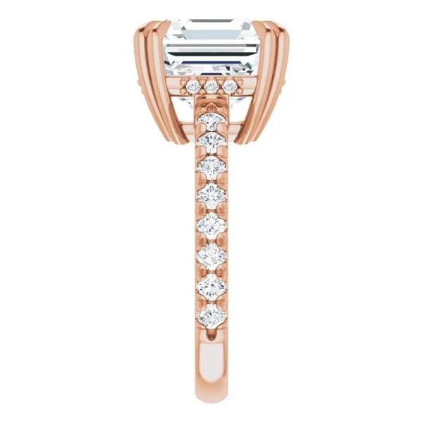 Double Claw-Prong Accented Engagement Ring Image 4 Northwood Jewelers Northwood, OH