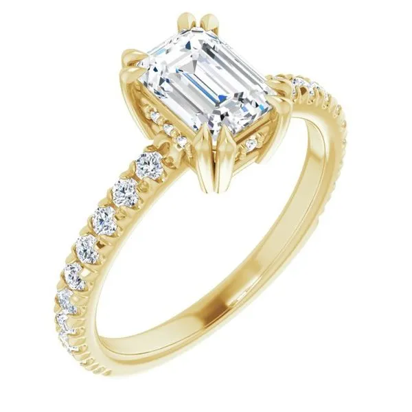 Double Claw-Prong Accented Engagement Ring Don's Jewelry & Design Washington, IA