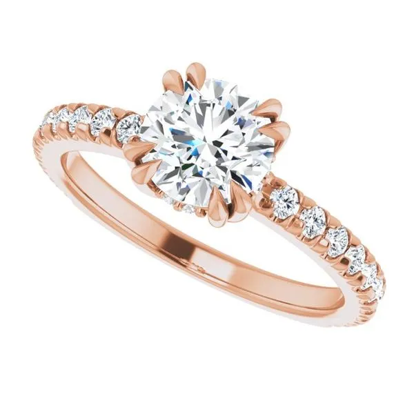 Double Claw-Prong Accented Engagement Ring Image 5 Austin's Fine Diamonds & Jewelry Lyndhurst, NJ
