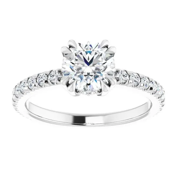 Double Claw-Prong Accented Engagement Ring Image 3 Clater Jewelers Louisville, KY