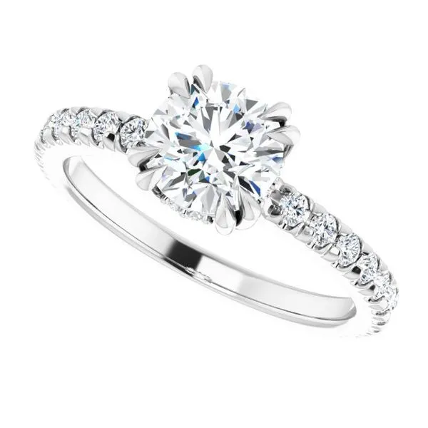 Double Claw-Prong Accented Engagement Ring Image 5 Stuart Benjamin & Co. Jewelry Designs San Diego, CA