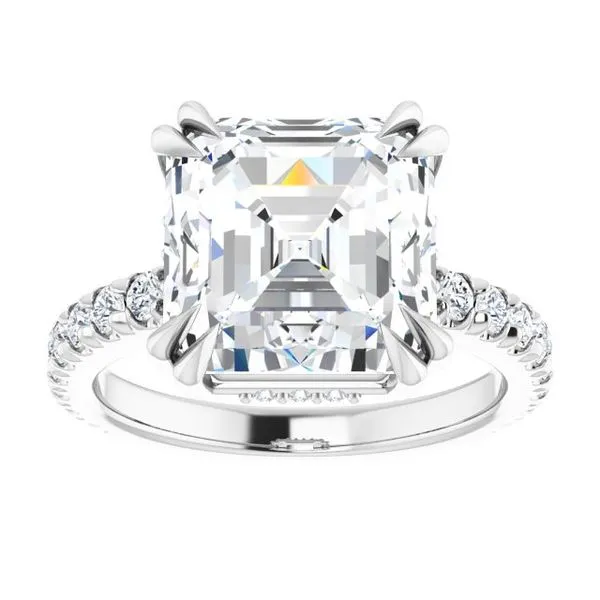 Double Claw-Prong Accented Engagement Ring Image 3 Austin's Fine Diamonds & Jewelry Lyndhurst, NJ