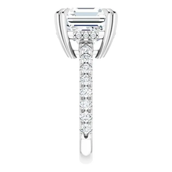 Double Claw-Prong Accented Engagement Ring Image 4 Austin's Fine Diamonds & Jewelry Lyndhurst, NJ