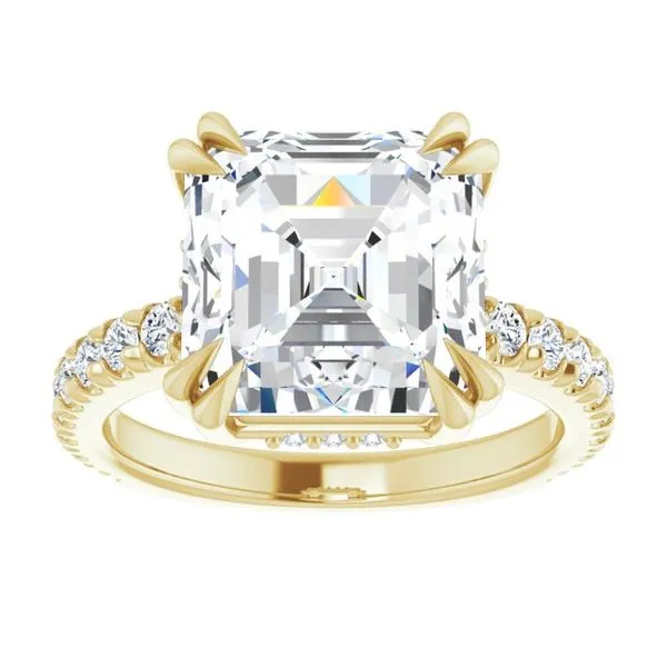 Double Claw-Prong Accented Engagement Ring Image 3 The Jewelry Source El Segundo, CA
