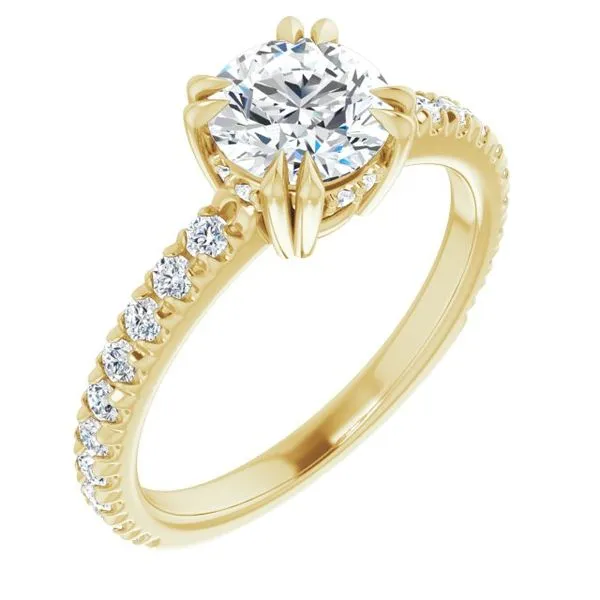 Double Claw-Prong Accented Engagement Ring Arezzo Jewelers Elmwood Park, IL