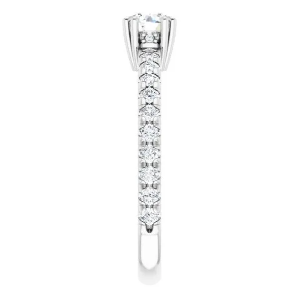 Double Claw-Prong Accented Engagement Ring Image 4 Hudson Valley Goldsmith New Paltz, NY