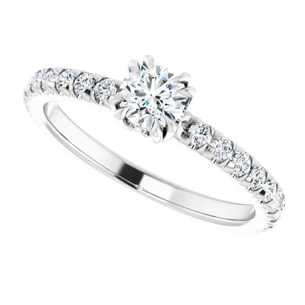 Double Claw-Prong Accented Engagement Ring Image 5 Don's Jewelry & Design Washington, IA