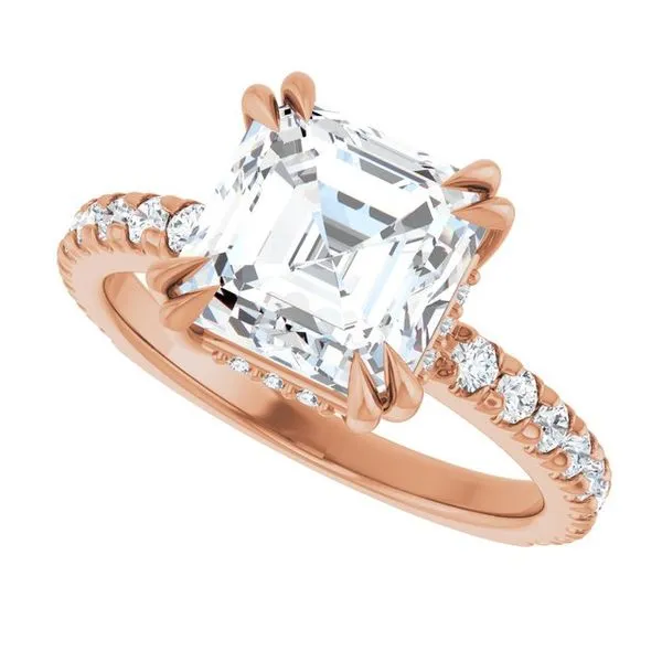 Double Claw-Prong Accented Engagement Ring Image 5 Raleigh Diamond Fine Jewelry Raleigh, NC
