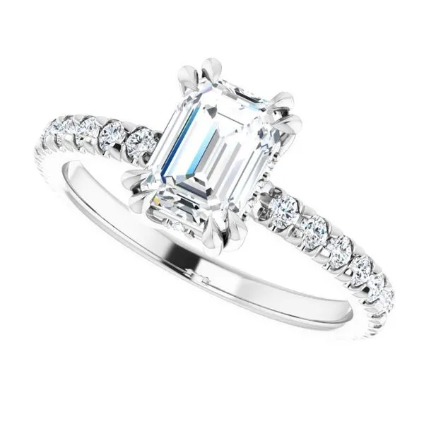 Double Claw-Prong Accented Engagement Ring Image 5 Michael Szwed Jewelers Longmeadow, MA