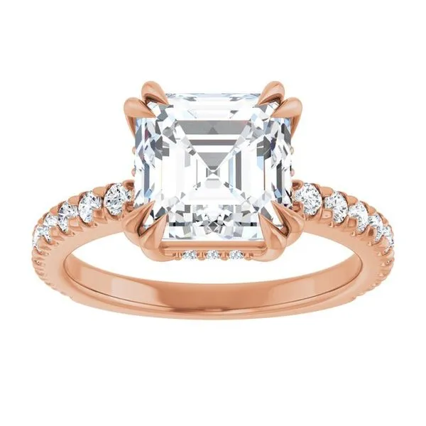 Double Claw-Prong Accented Engagement Ring Image 3 J. Thomas Jewelers Rochester Hills, MI