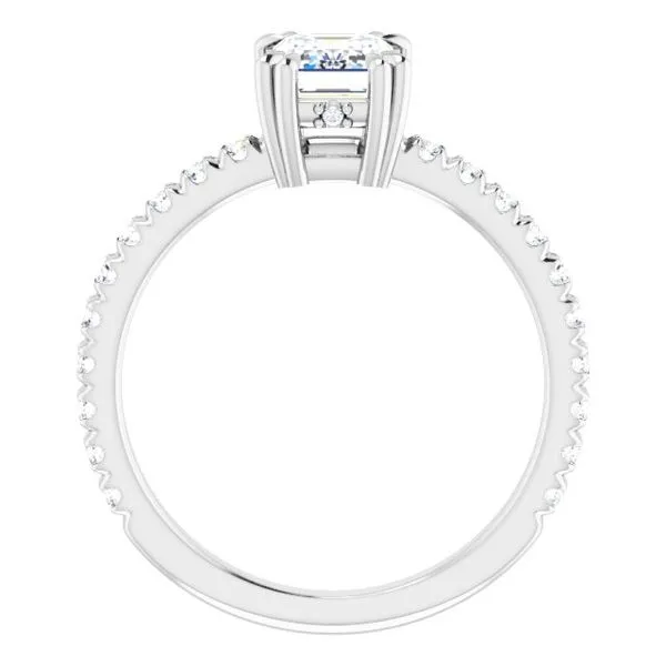 Double Claw-Prong Accented Engagement Ring Image 2 Don's Jewelry & Design Washington, IA