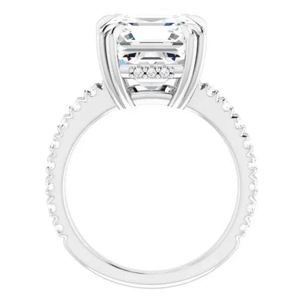 Double Claw-Prong Accented Engagement Ring Image 2 The Jewelry Source El Segundo, CA