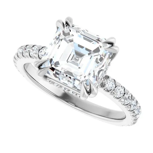 Double Claw-Prong Accented Engagement Ring Image 5 Collard Jewelers League City, TX