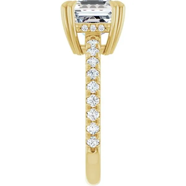 Double Claw-Prong Accented Engagement Ring Image 4 Vulcan's Forge LLC KANSAS CITY, MO