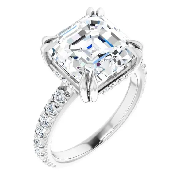 Double Claw-Prong Accented Engagement Ring Don's Jewelry & Design Washington, IA
