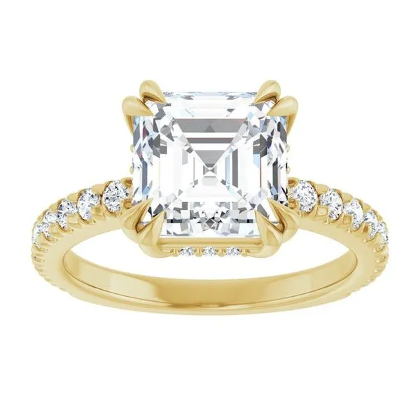 Double Claw-Prong Accented Engagement Ring Image 3 Vulcan's Forge LLC KANSAS CITY, MO